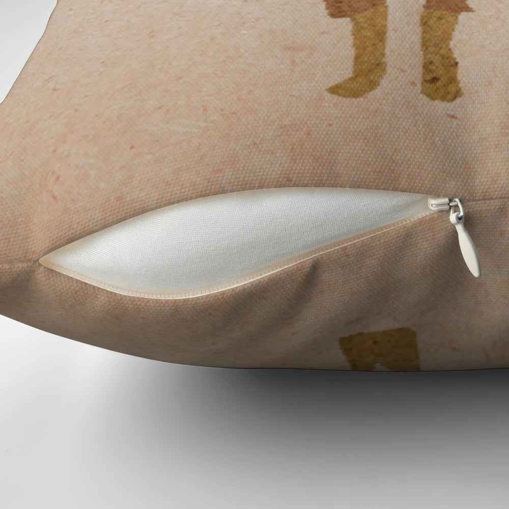 Fantastic Mr Fox" themed decorative throw pillow featuring Wes Anderson's cult classic movie characters