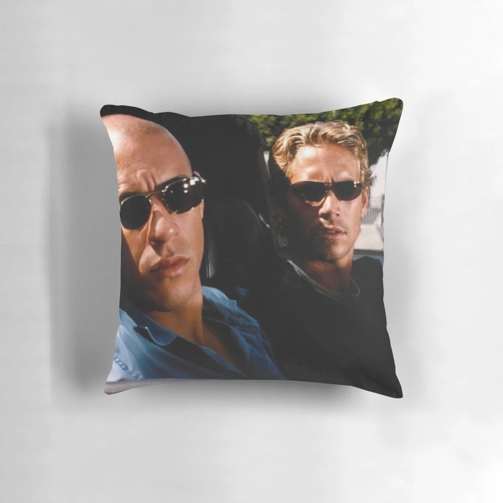 A plush, soft pillow featuring the iconic cars from the Fast and Furious movie franchise.
