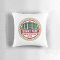 Fenway Park, the historic baseball stadium and home of the Boston Red Sox, featured on a soft, high-quality pillow.