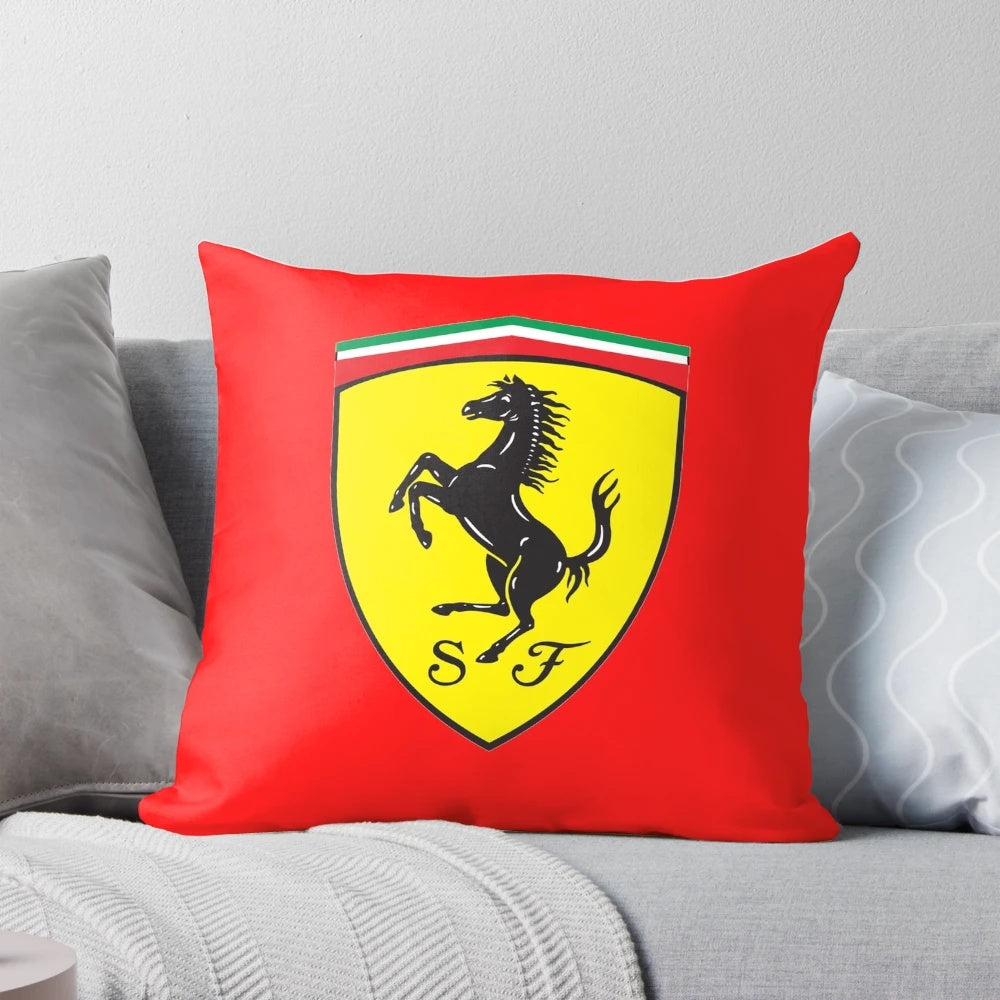 Plush Ferrari Logo Pillow Showcasing the Legendary Italian Automotive Brand