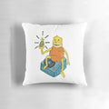 Flat Eric, the iconic 90s muppet-like character, featured on a plush accent pillow.