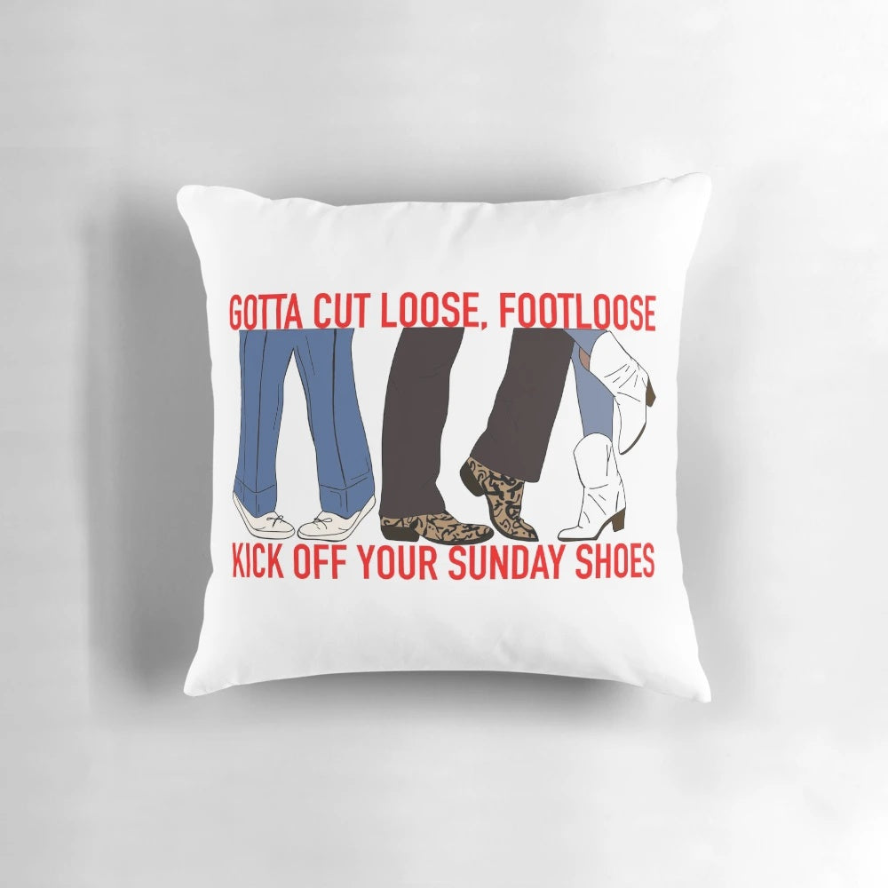 Footloose 1984 movie-inspired pillow featuring iconic dance scene imagery