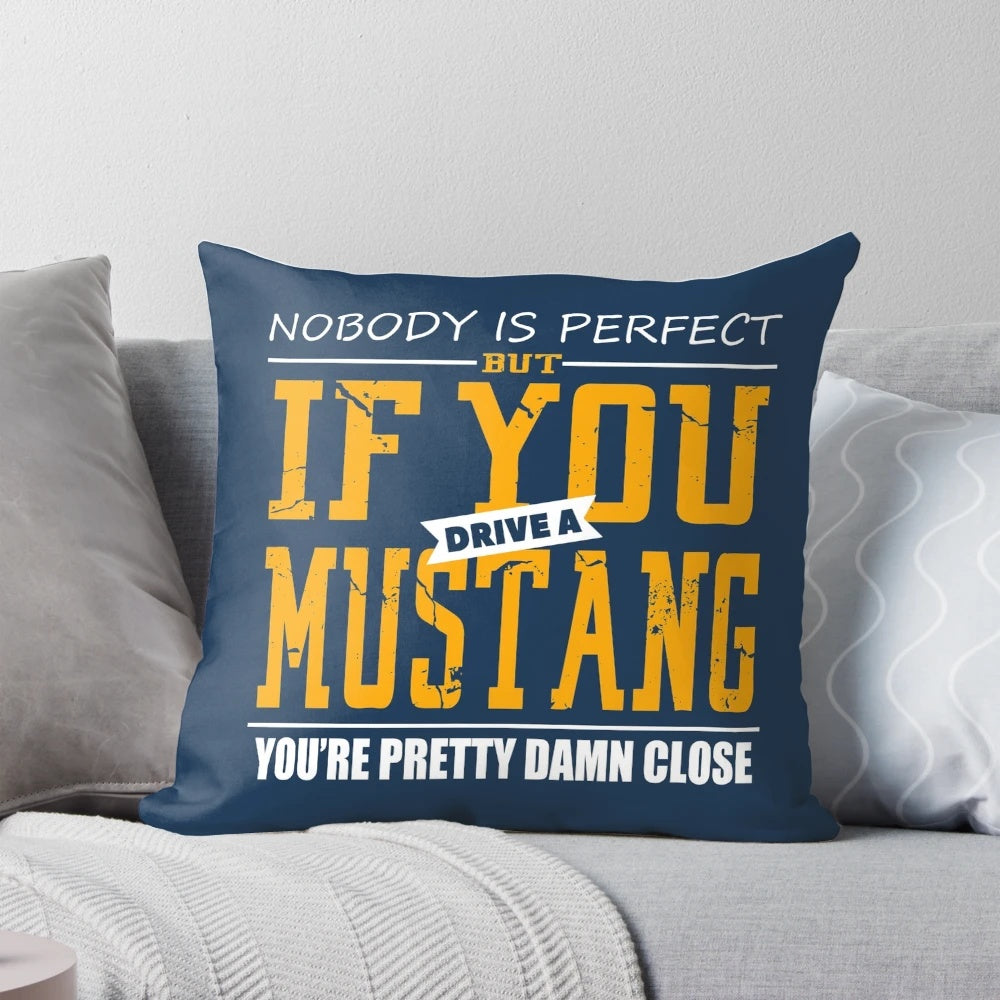 A soft, plush pillow featuring the sleek and powerful Ford Mustang sports car design.