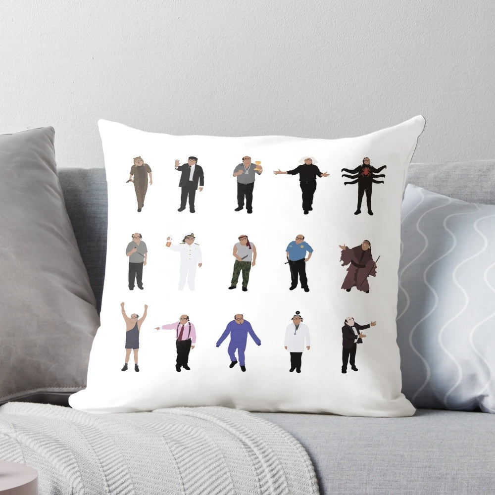 A plush pillow featuring the beloved character Frank Reynolds from the hit TV show "It's Always Sunny in Philadelphia".