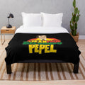 Plush blanket featuring a portrait of French cinema legend Jean-Paul Belmondo