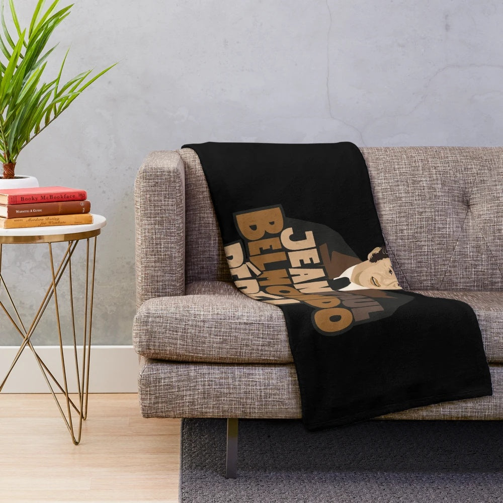Jean-Paul Belmondo portrait plush blanket, a tribute to the legendary French actor