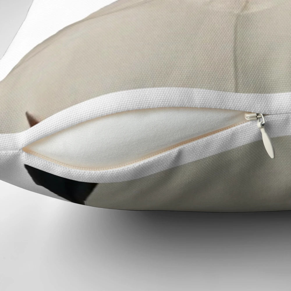 "Vintage-style pillow featuring the iconic French comedy actor Louis de Funès"
