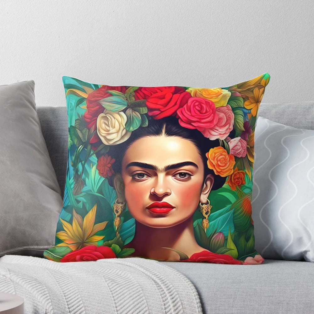 Frida Kahlo 10" Pillow featuring an iconic portrait of the renowned Mexican artist