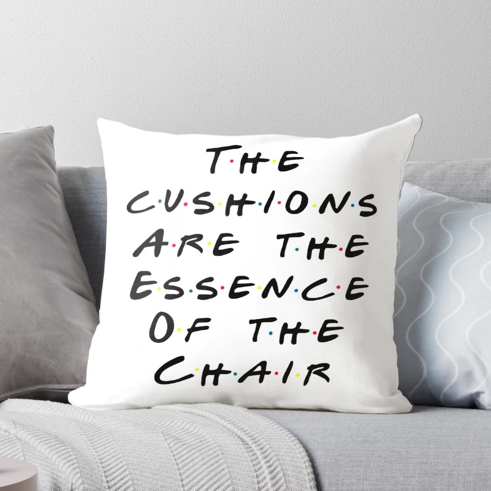 Plush pillow featuring the iconic chair from the TV show Friends, with the essence of the show's style.