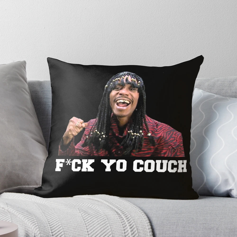 "Fuck Yo Couch" pillow featuring iconic Chappelle's Show characters and catchphrases