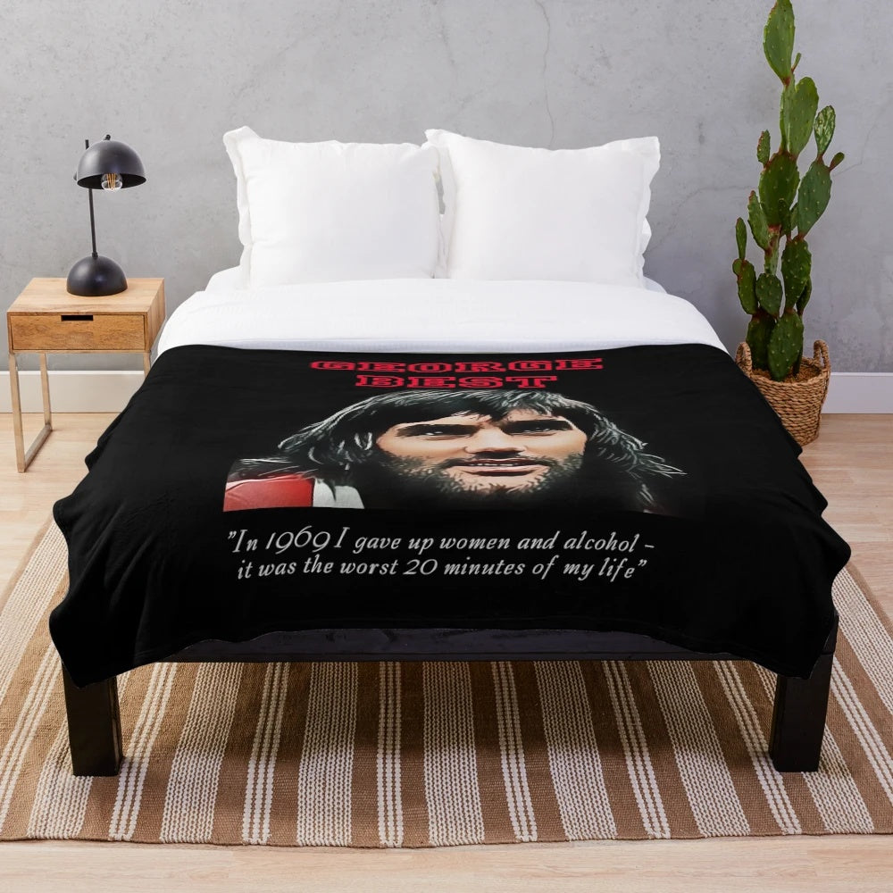 George Best plush blanket featuring the iconic football player