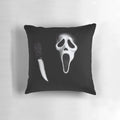 Ghostface pillow, featuring the iconic mask from the Scream horror movie franchise
