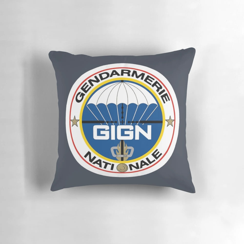 Pillow with logo and emblem of the GIGN (National Gendarmerie Intervention Group) from France
