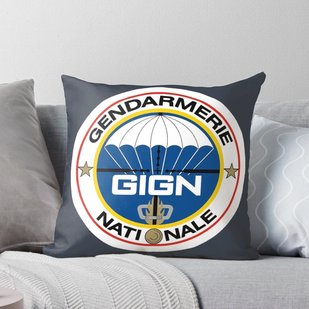 Pillow with logo and emblem of the GIGN (National Gendarmerie Intervention Group) from France
