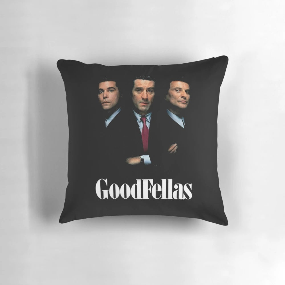 Goodfellas-inspired pillow featuring Robert De Niro, Joe Pesci, and Ray Liotta