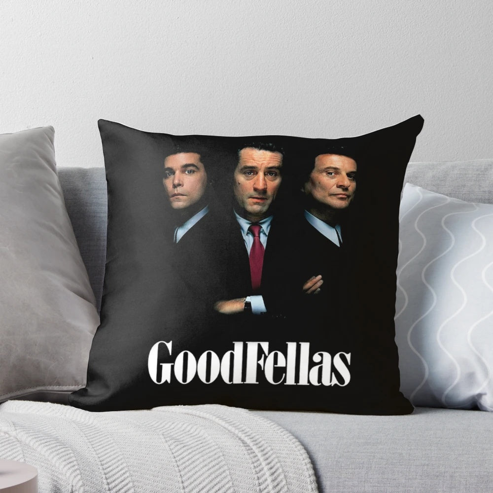 Goodfellas-inspired pillow featuring Robert De Niro, Joe Pesci, and Ray Liotta