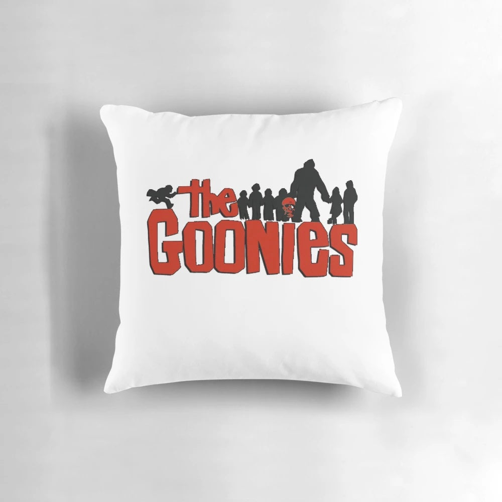 Goonies Logo and Characters Pillow - Soft, Nostalgic Home Decor for 80s Movie Fans
