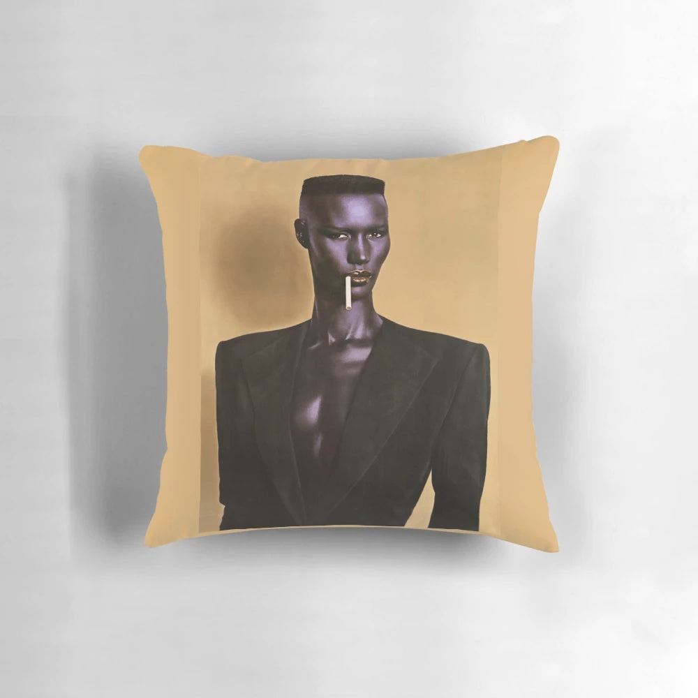 Grace Jones Nightclubbing Pillow featuring the iconic Jamaican singer's image and 80s style