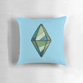 Green Plumbob Pillow featuring the iconic symbol from The Sims video game series.