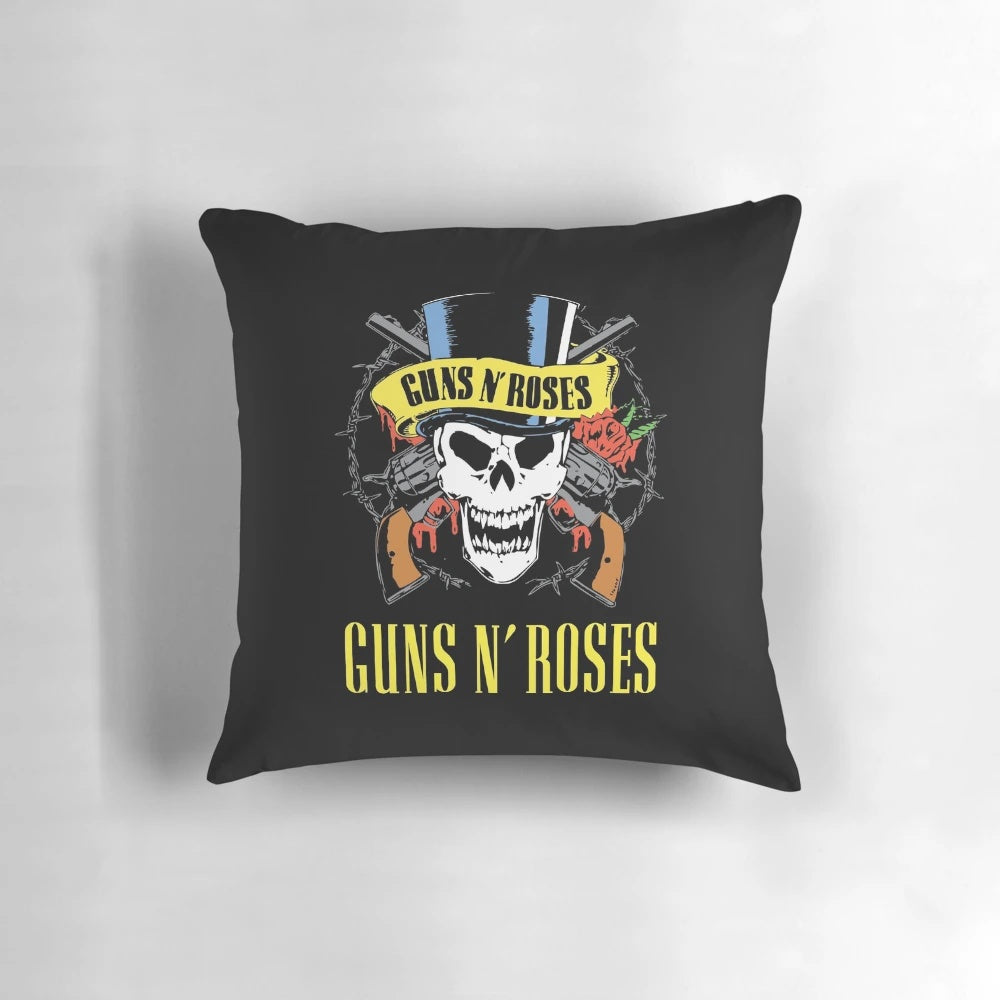 Guns N' Roses Pillow featuring the legendary band's logo and name