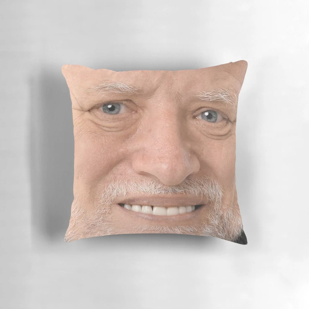 Pillow featuring the iconic 'Hide The Pain Harold' meme character