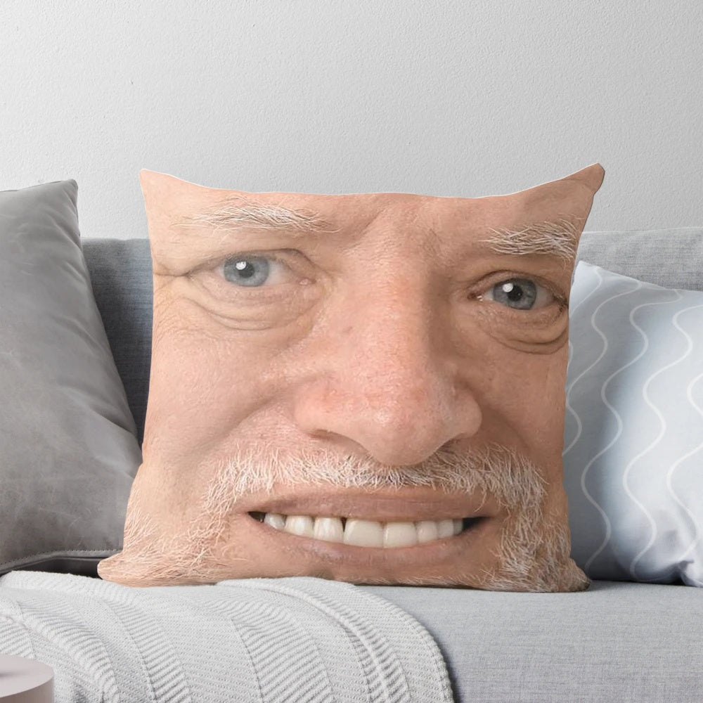 Pillow featuring the iconic 'Hide The Pain Harold' meme character
