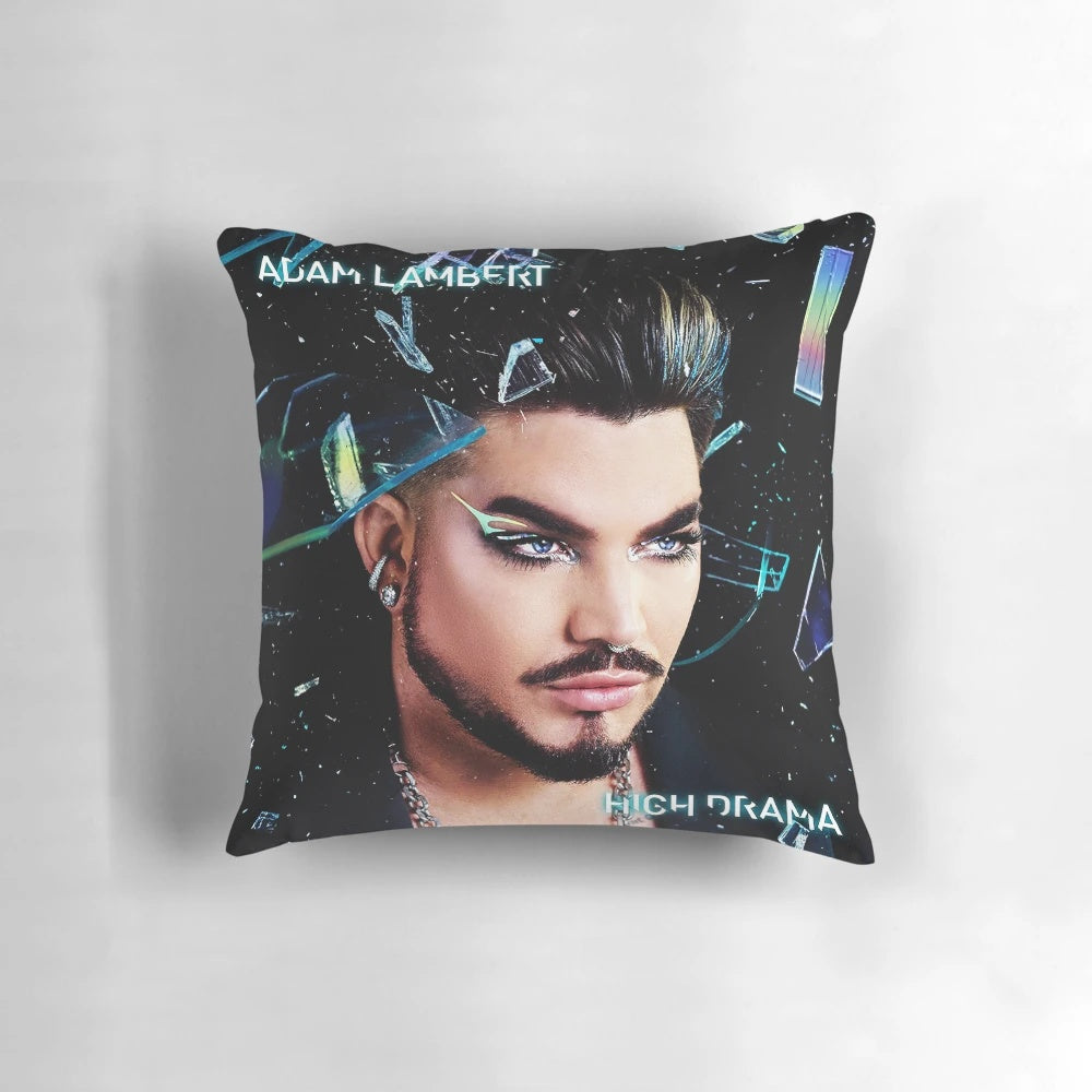 High drama Adam Lambert decorative pillow with bold, theatrical design