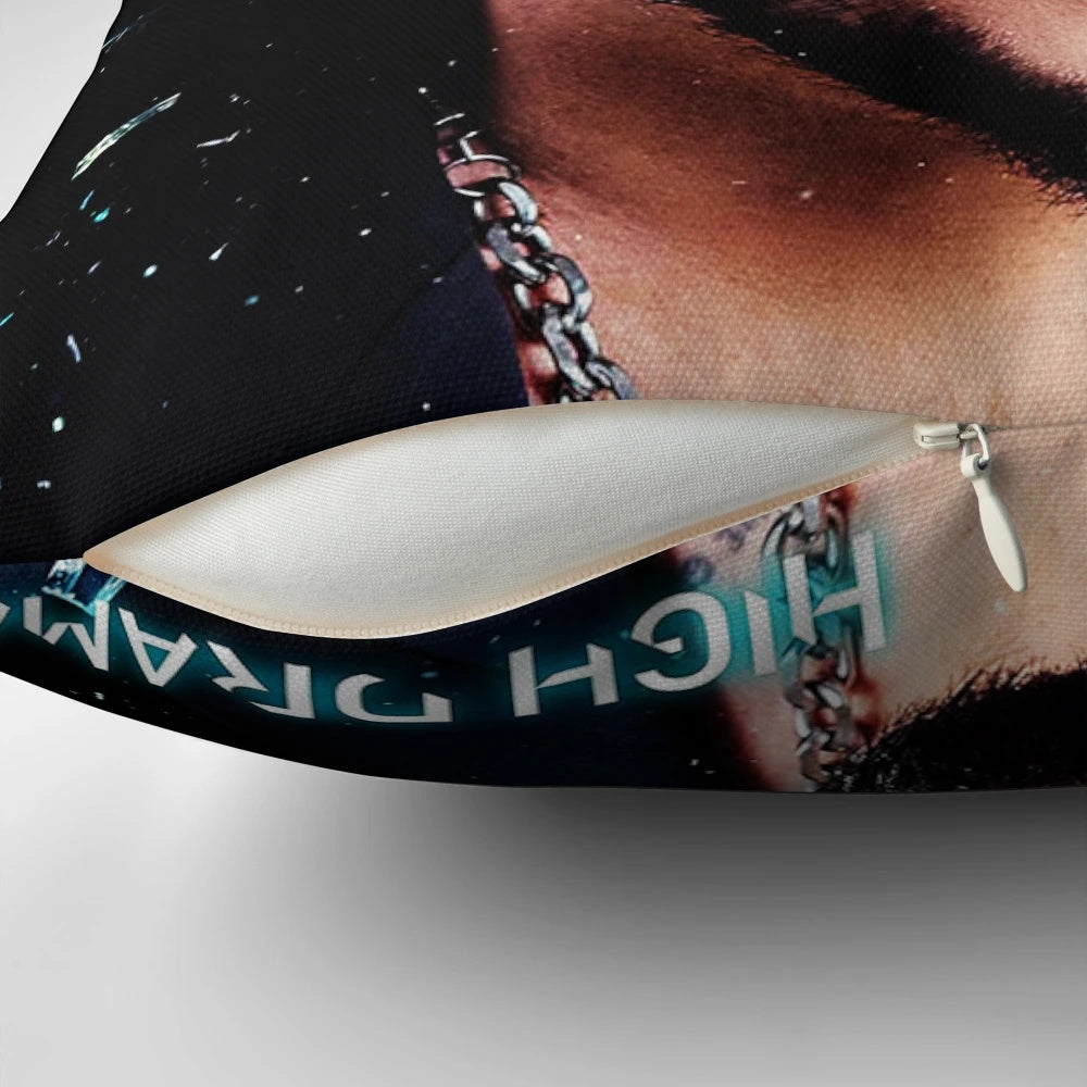 High drama Adam Lambert decorative pillow with bold, theatrical design