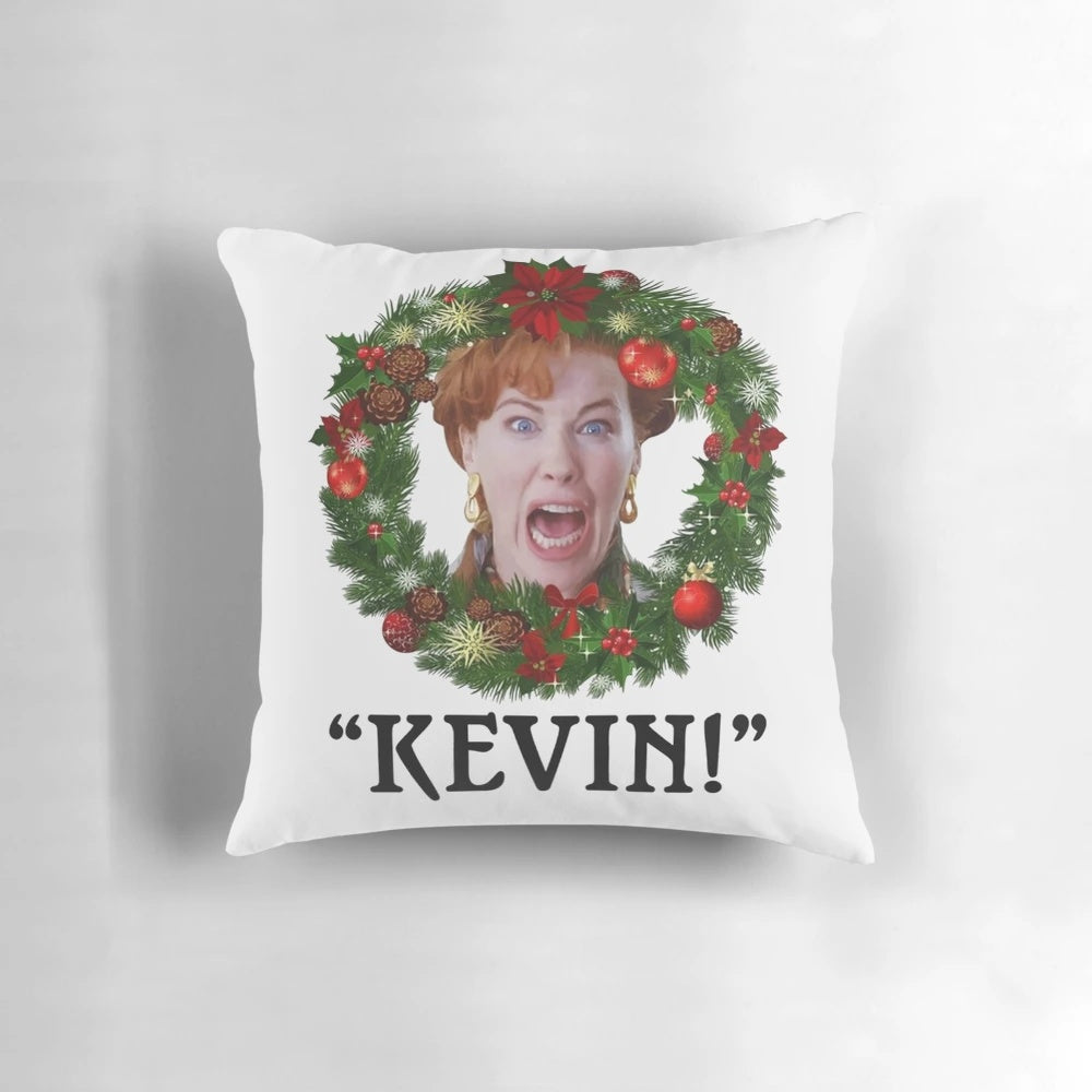 Plush pillow featuring the iconic character Kevin McCallister from the classic 90s Christmas movie 'Home Alone'