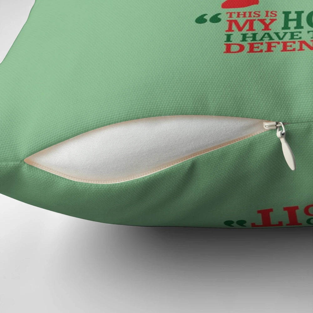 Plush home alone themed pillow featuring Macaulay Culkin's iconic character
