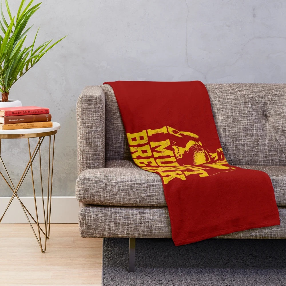 Plush blanket featuring the iconic "I Must Break You" quote from Ivan Drago in Rocky IV