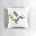 Vibrant pillow featuring the iconic Irish greyhound, showcasing the beloved sighthound breed of Ireland.