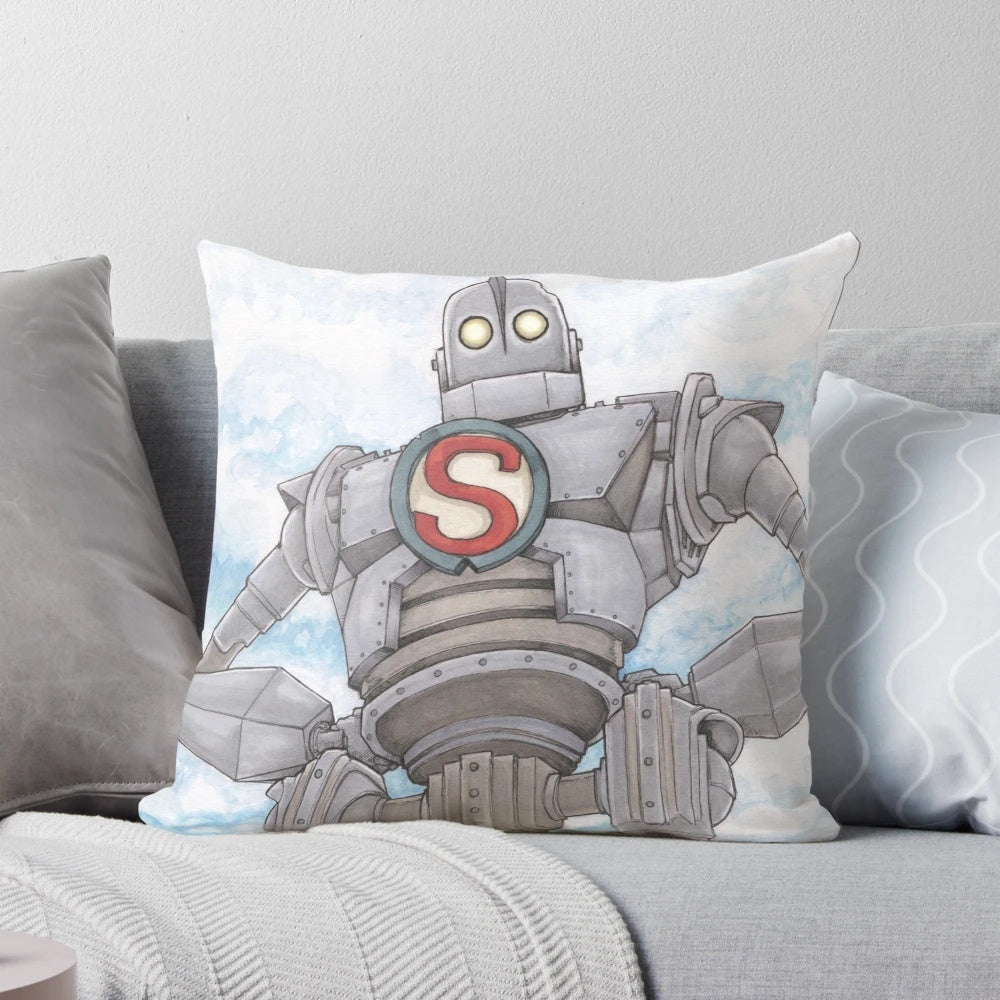 Iron Giant animated movie character themed decorative throw pillow