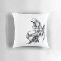Iron Giant movie character pillow with detailed pointillism art design