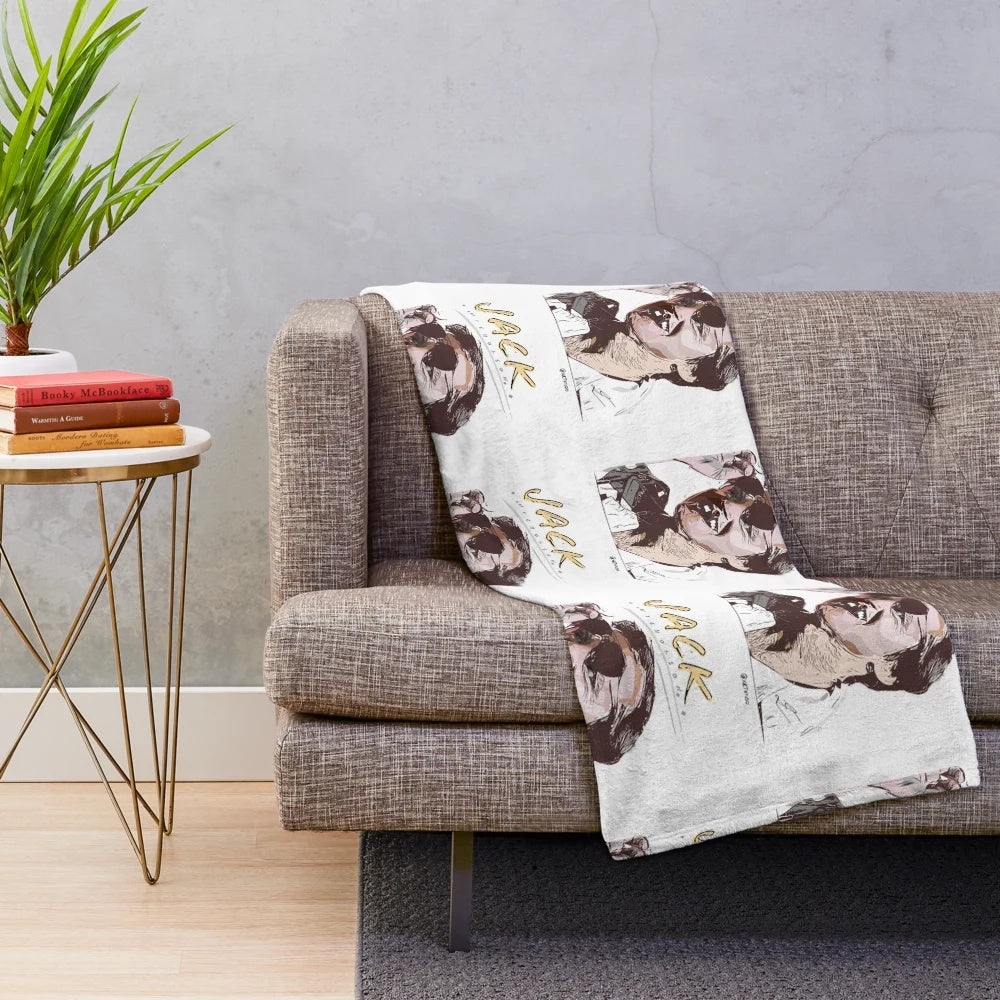 Iconic Jack Nicholson plush blanket featuring the legendary actor from the cinema