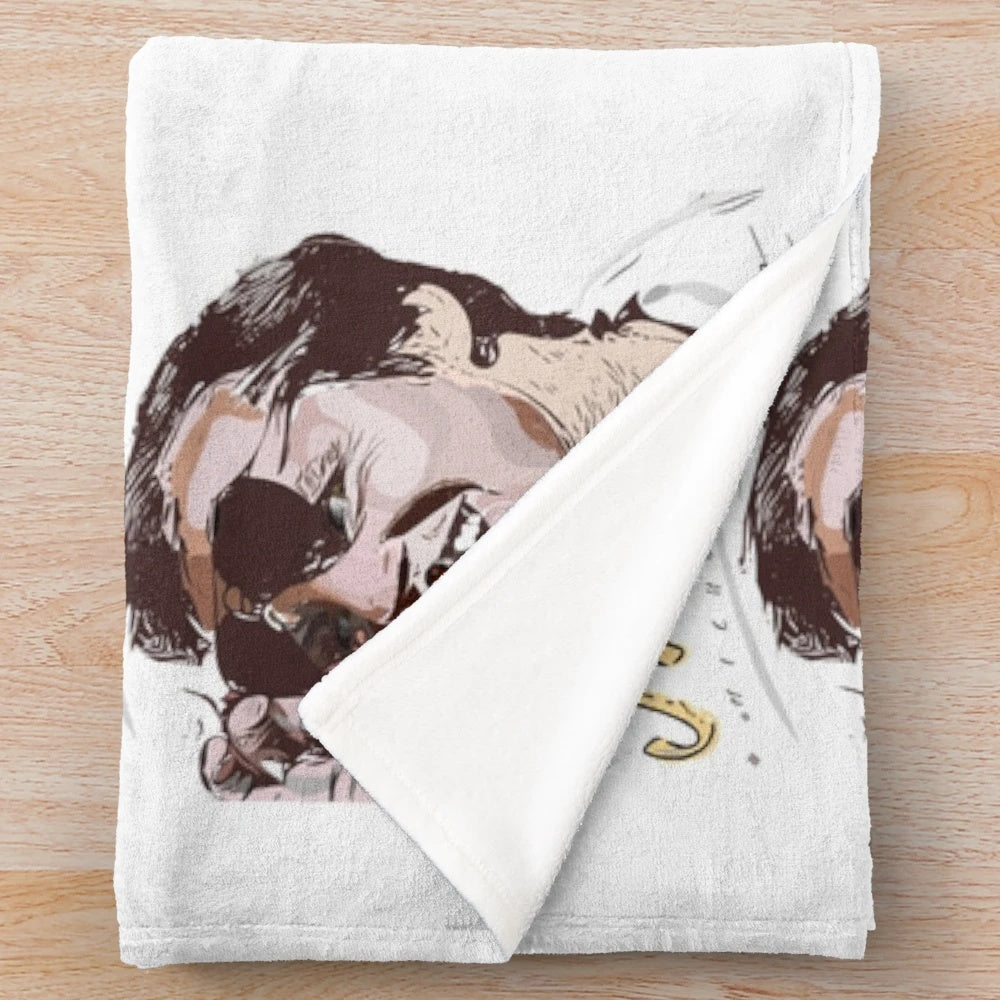 Iconic Jack Nicholson plush blanket featuring the legendary actor from the cinema
