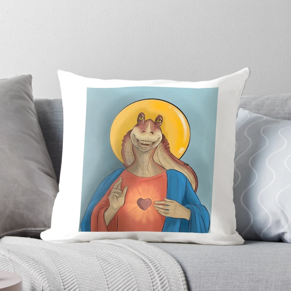 Soft, plush Jar Jar Binks pillow from the Star Wars prequels