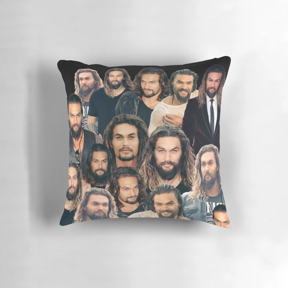 Collage image of actor Jason Momoa in a cozy, nostalgic Willow Days-inspired design