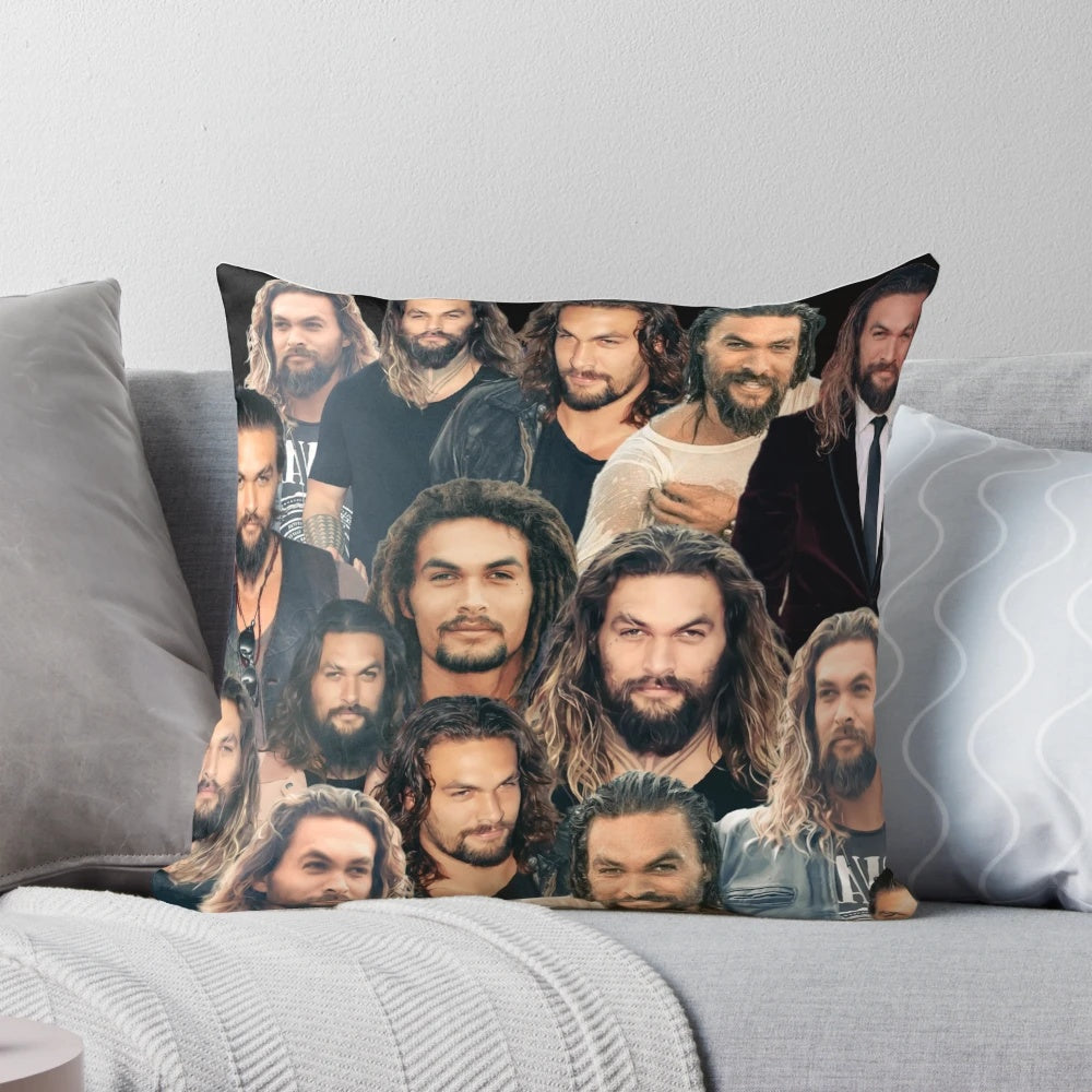 Collage image of actor Jason Momoa in a cozy, nostalgic Willow Days-inspired design