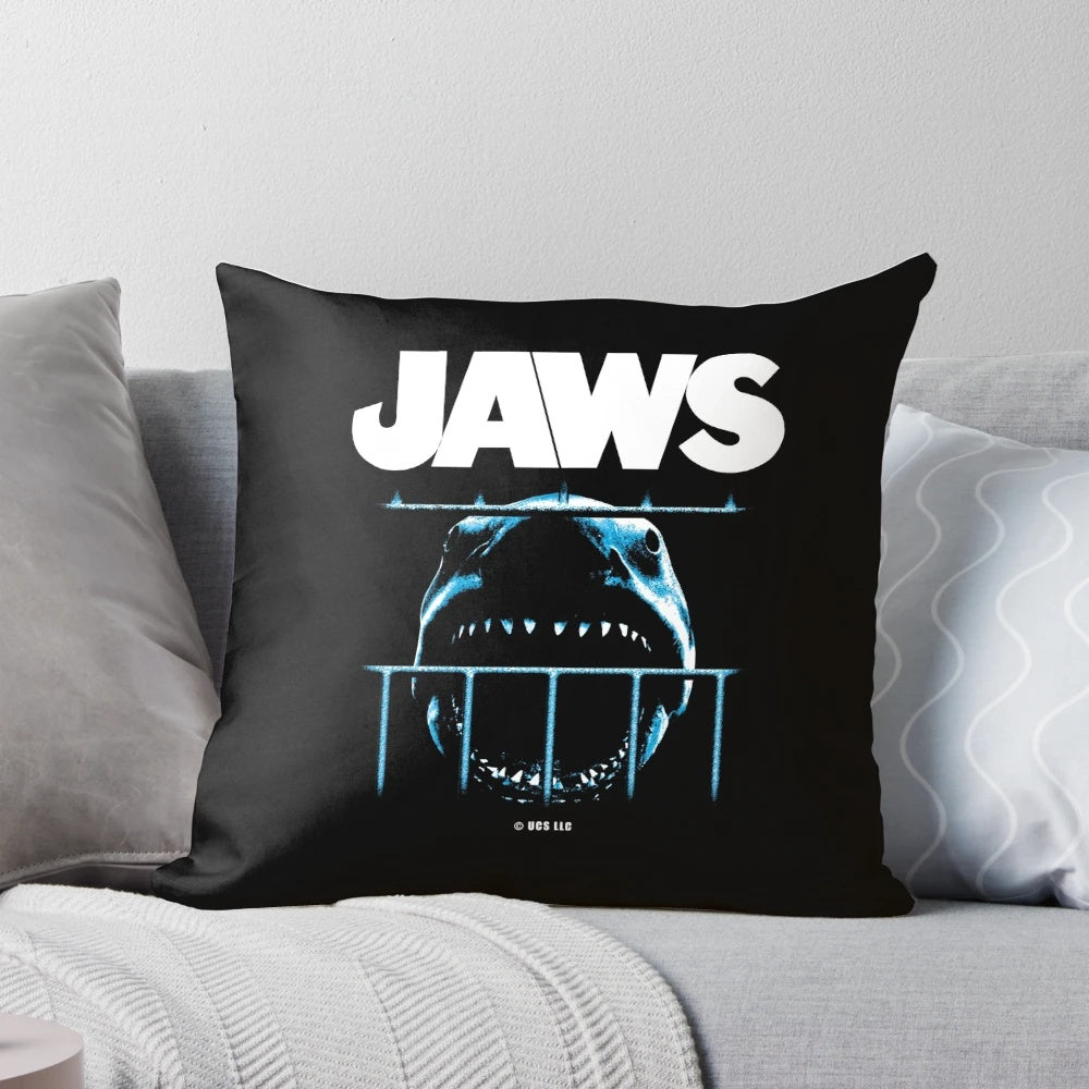 Jaws movie pillow with the iconic shark head design