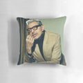 Plush pillow featuring a portrait of the charismatic and handsome actor Jeff Goldblum