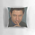 Vibrant Jeff Goldblum pillow with a playful design, perfect for adding a touch of pop culture charm to your home