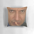 Jeff Goldblum Shush Face Throw Pillow featuring the iconic actor's famous gesture from Jurassic Park and Independence Day