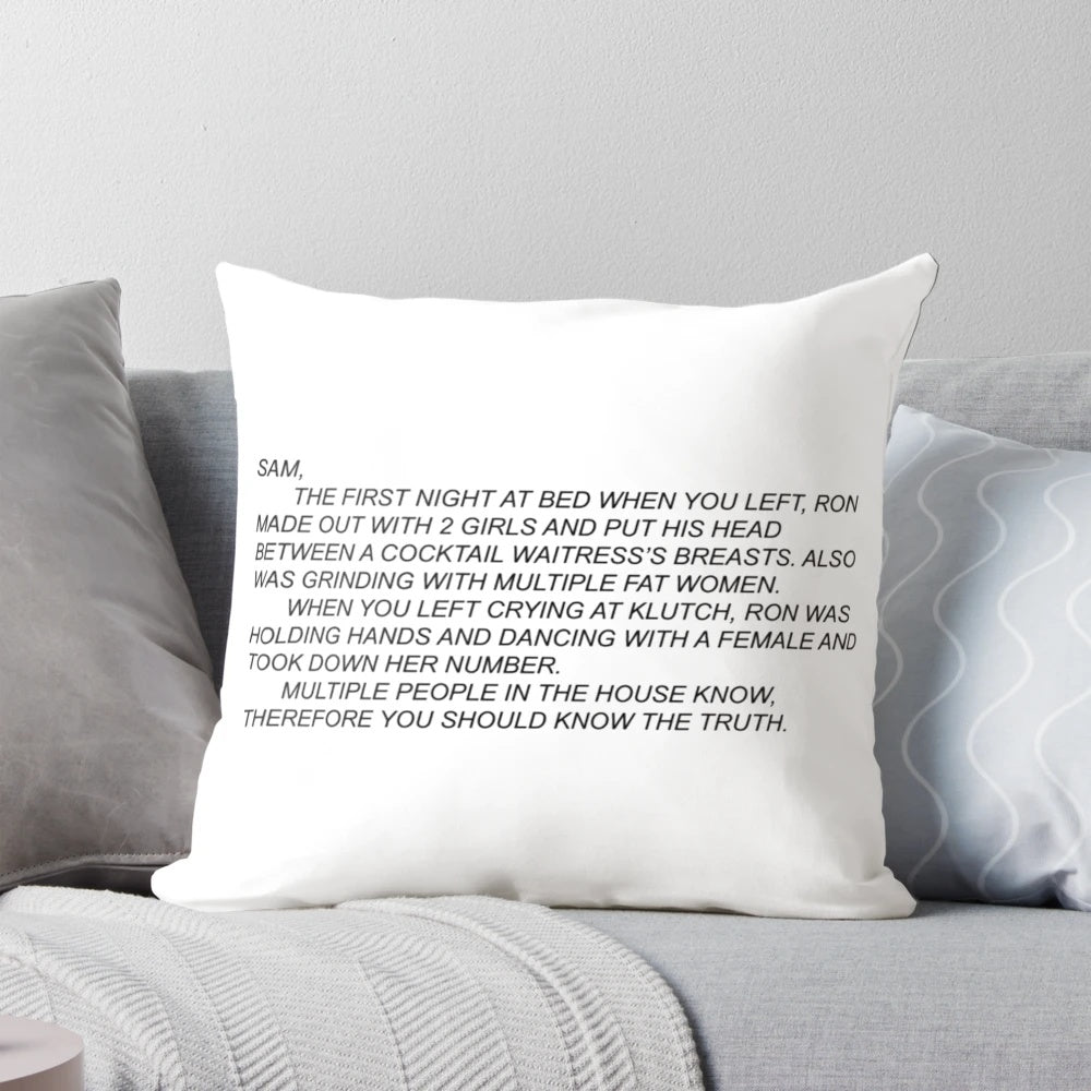 Jersey Shore inspired The Note Wall Tapestry Pillow