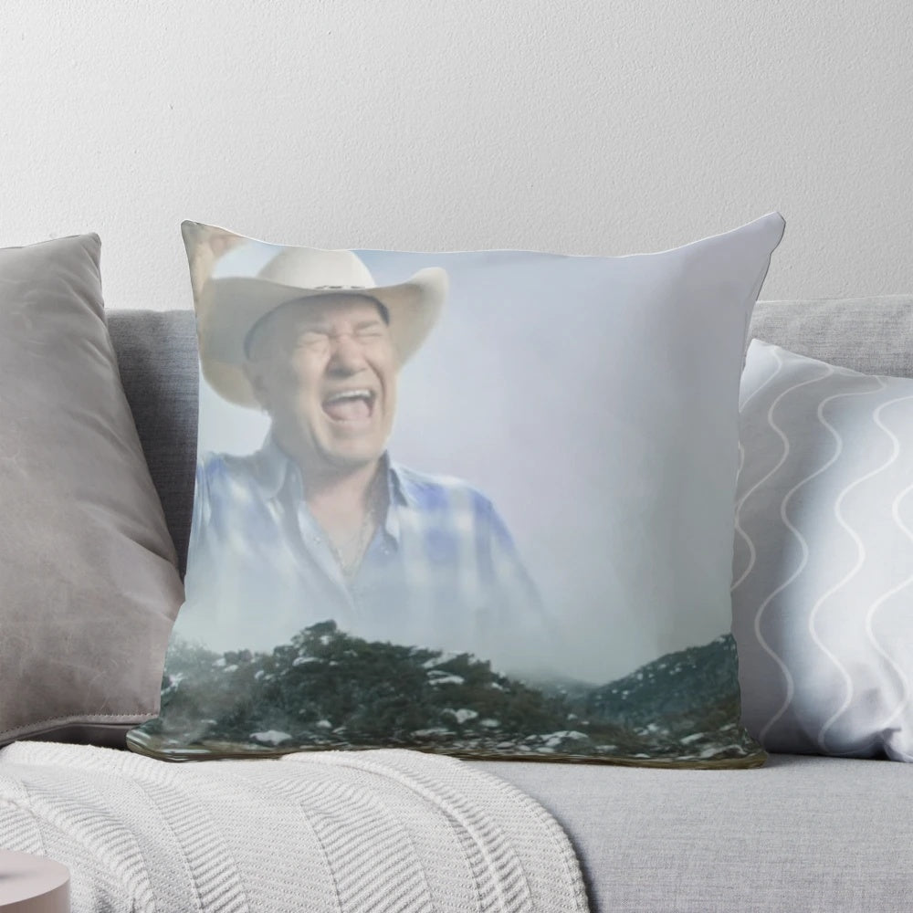 Vibrant pillow featuring Jimmy Barnes' iconic screaming meme image