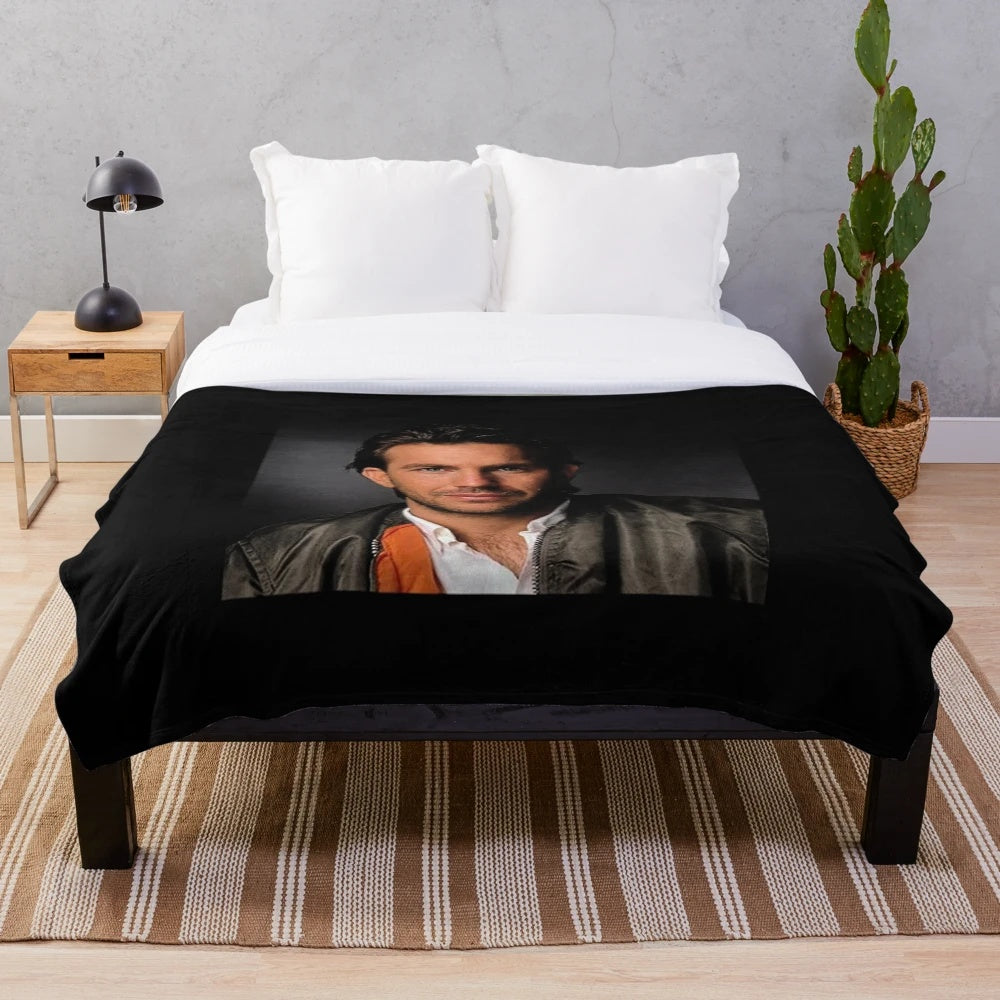 Kevin Costner Portrait Plush Blanket