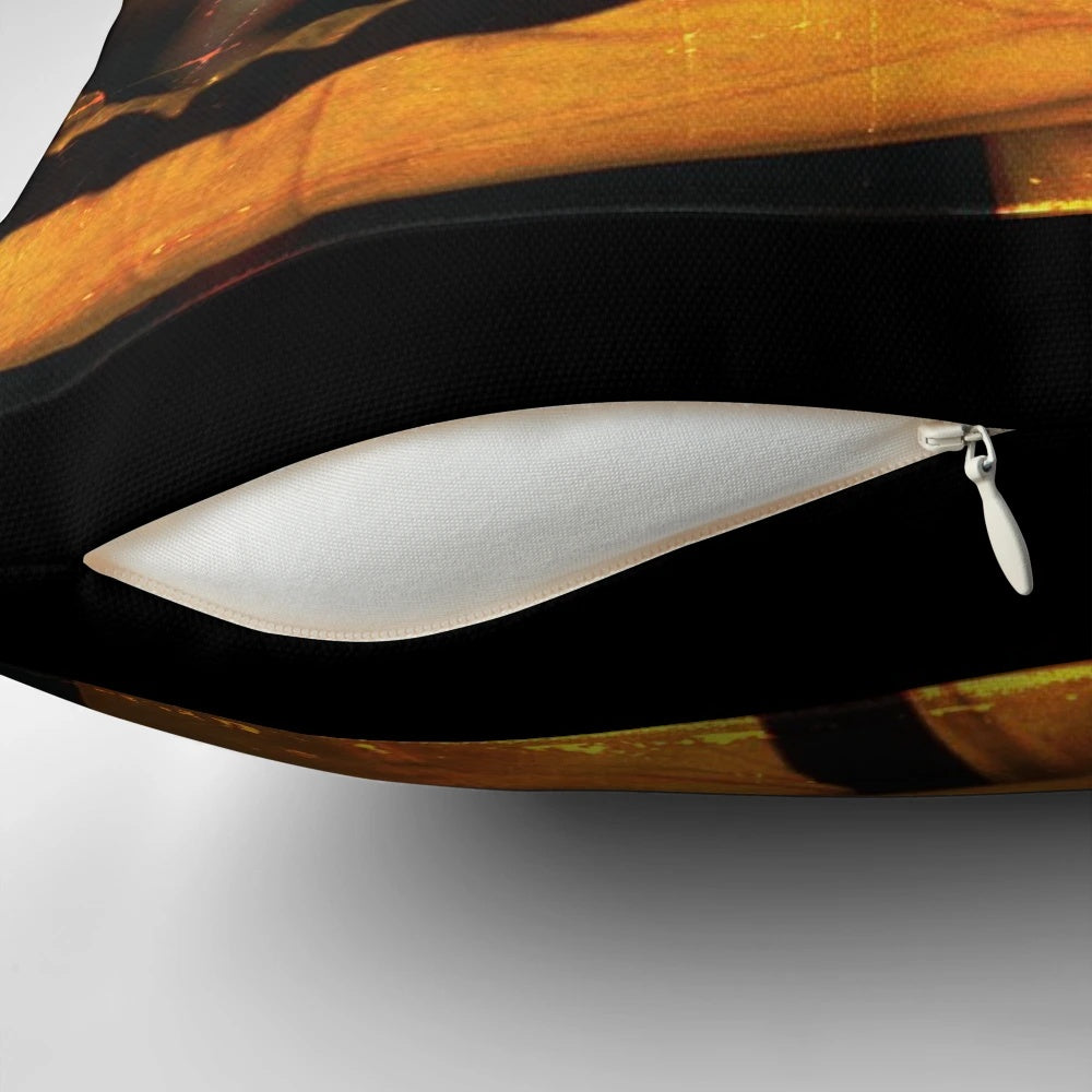 Decorative throw pillow featuring the iconic katana sword from the cult classic film 'Kill Bill