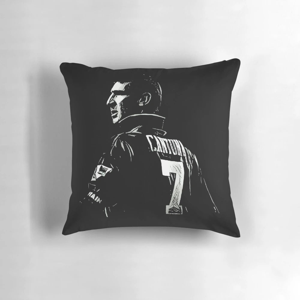 Manchester United pillow featuring football legend Eric Cantona, the "King Eric