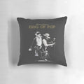 Vibrant pop art inspired throw pillow featuring a portrait of legendary musician Michael Jackson, the "King of Pop