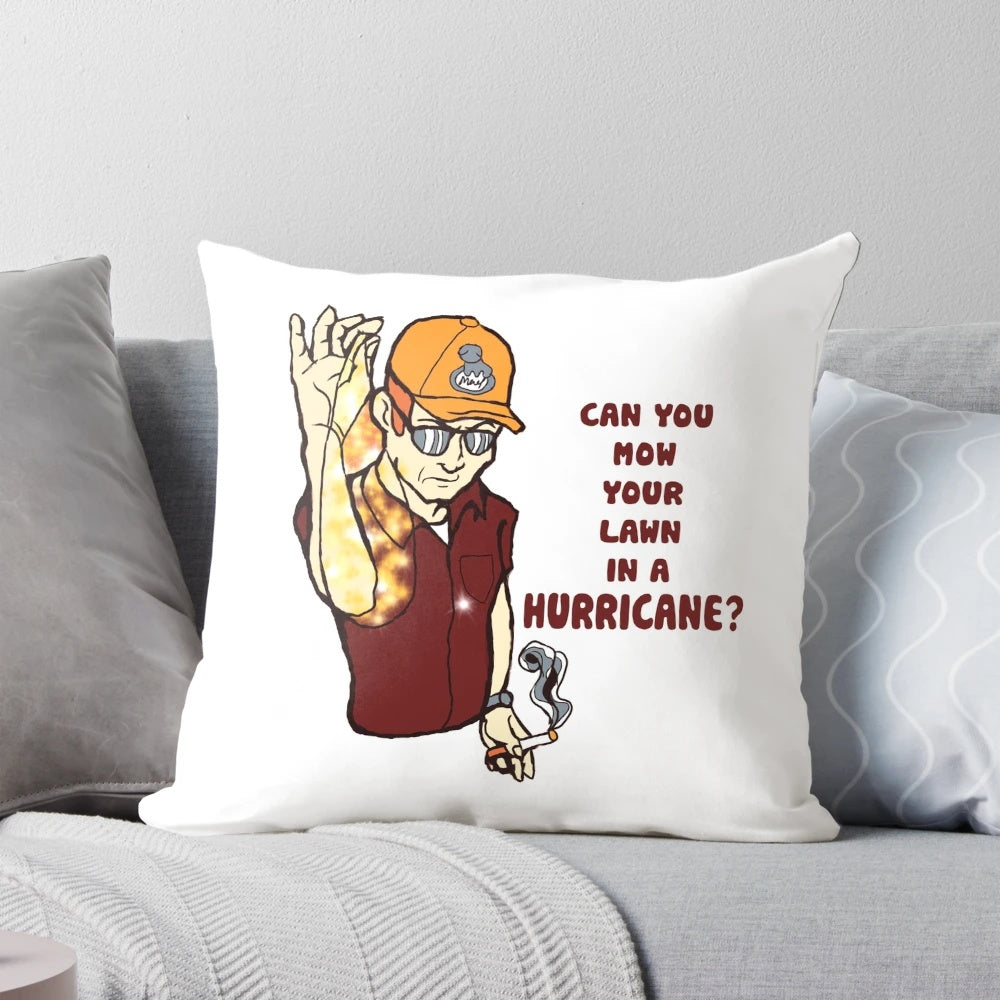 Pillow featuring the iconic Strickland Propane logo and characters from the TV show "King of the Hill